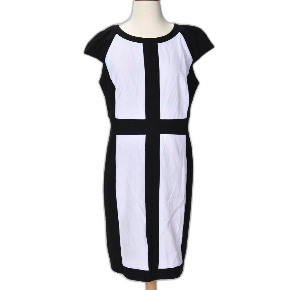Emma & Michele Mod Knit Color Block Sheath Dress Size 12